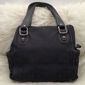 Fossil Canvas Black Signature Print Shoulder Bag